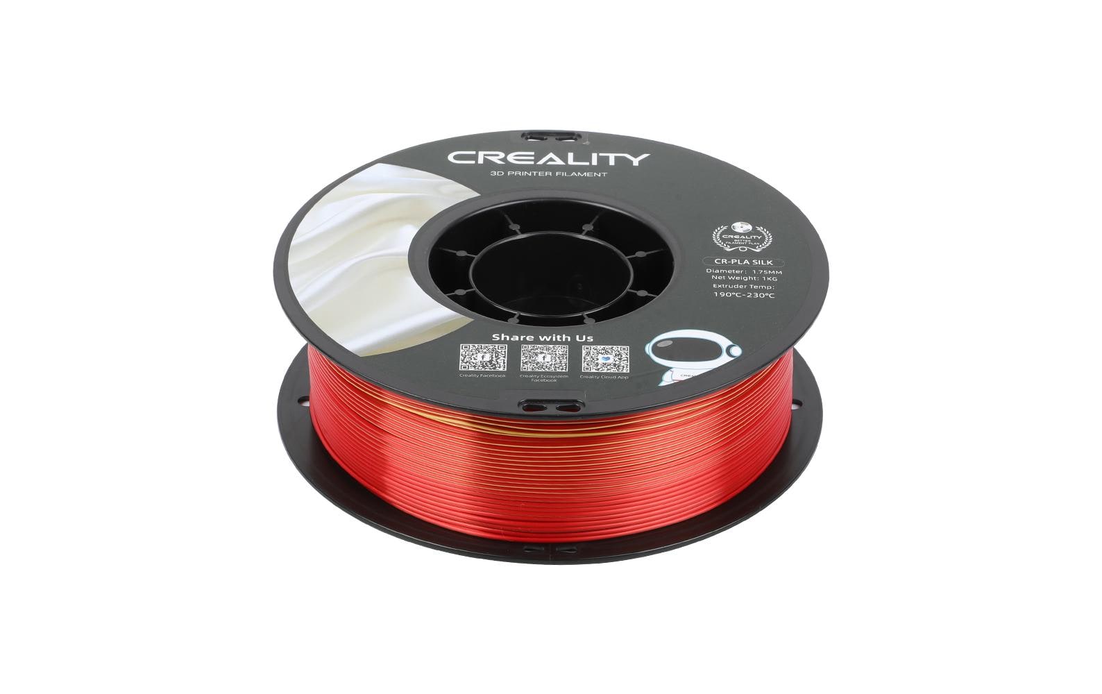Creality 3D-Drucker-Filament Silk PLA 1,75 mm Gold/Rot, 1 kg – für Creality FDM-3D-Drucker