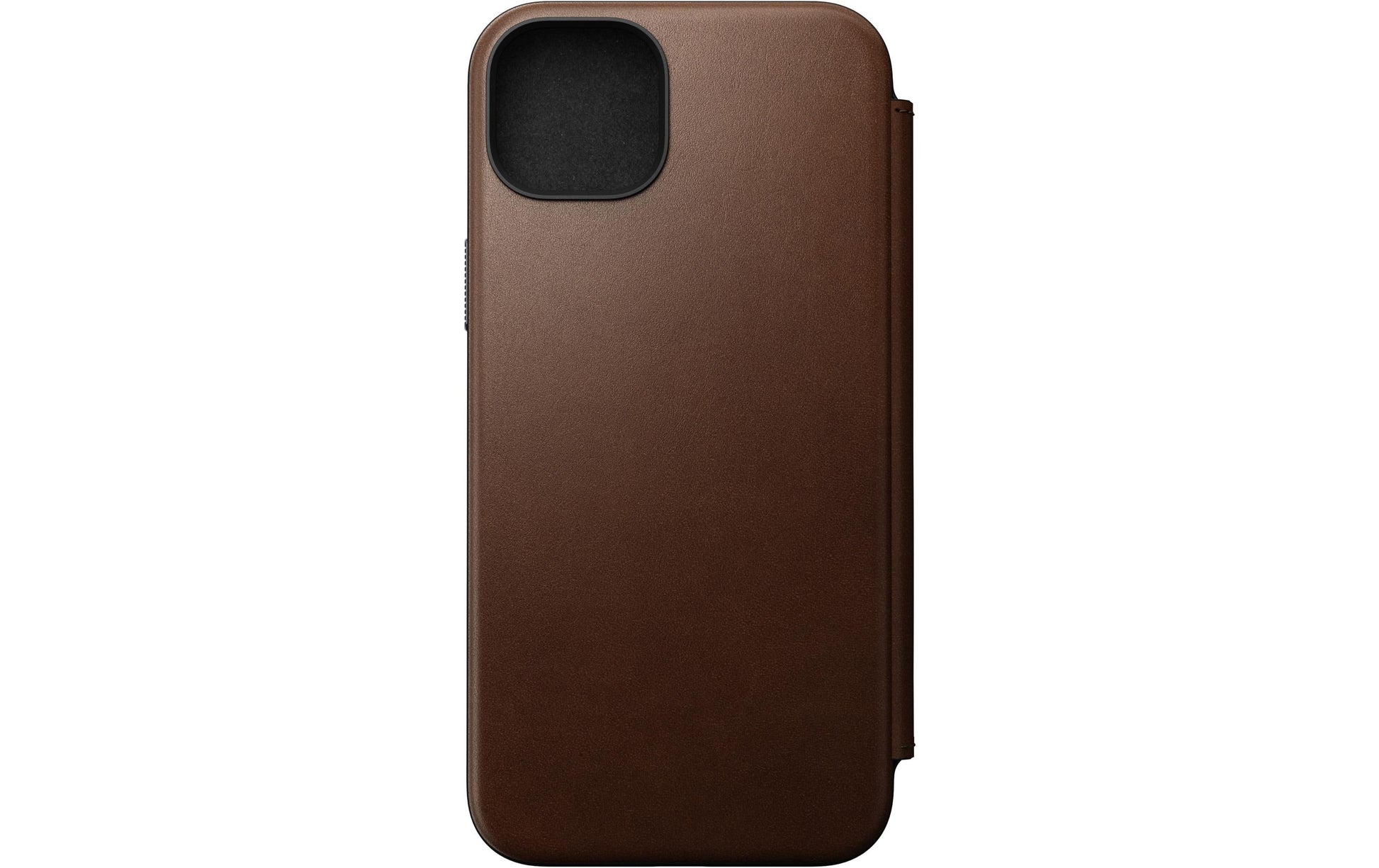 Nomad Booklet-Hülle – für Apple iPhone 15 Plus – Braun – Leder – MagSafe-kompatibel, mit Kartenfach