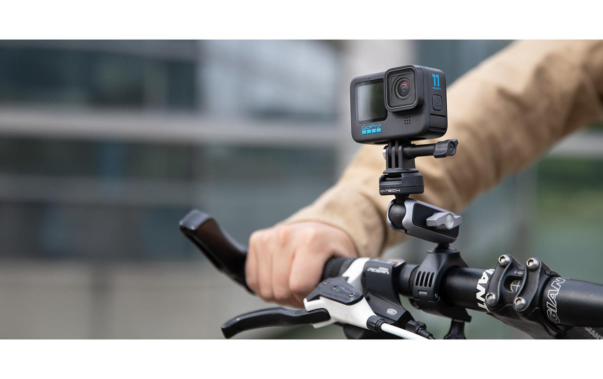 PGYTECH P-GM-222 Lenkerhalterung – 360° drehbar, 1/4" Anschluss, Aluminium – für Actioncams – Silber