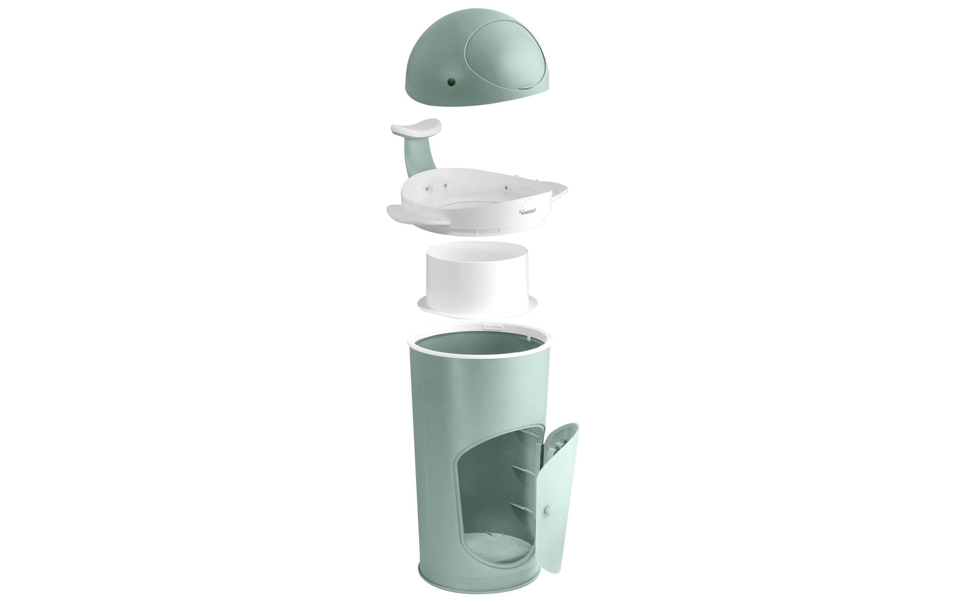 Kindsgut Windeleimer – Kunststoff, türkis – B × H × T 370 × 680 × 350 mm