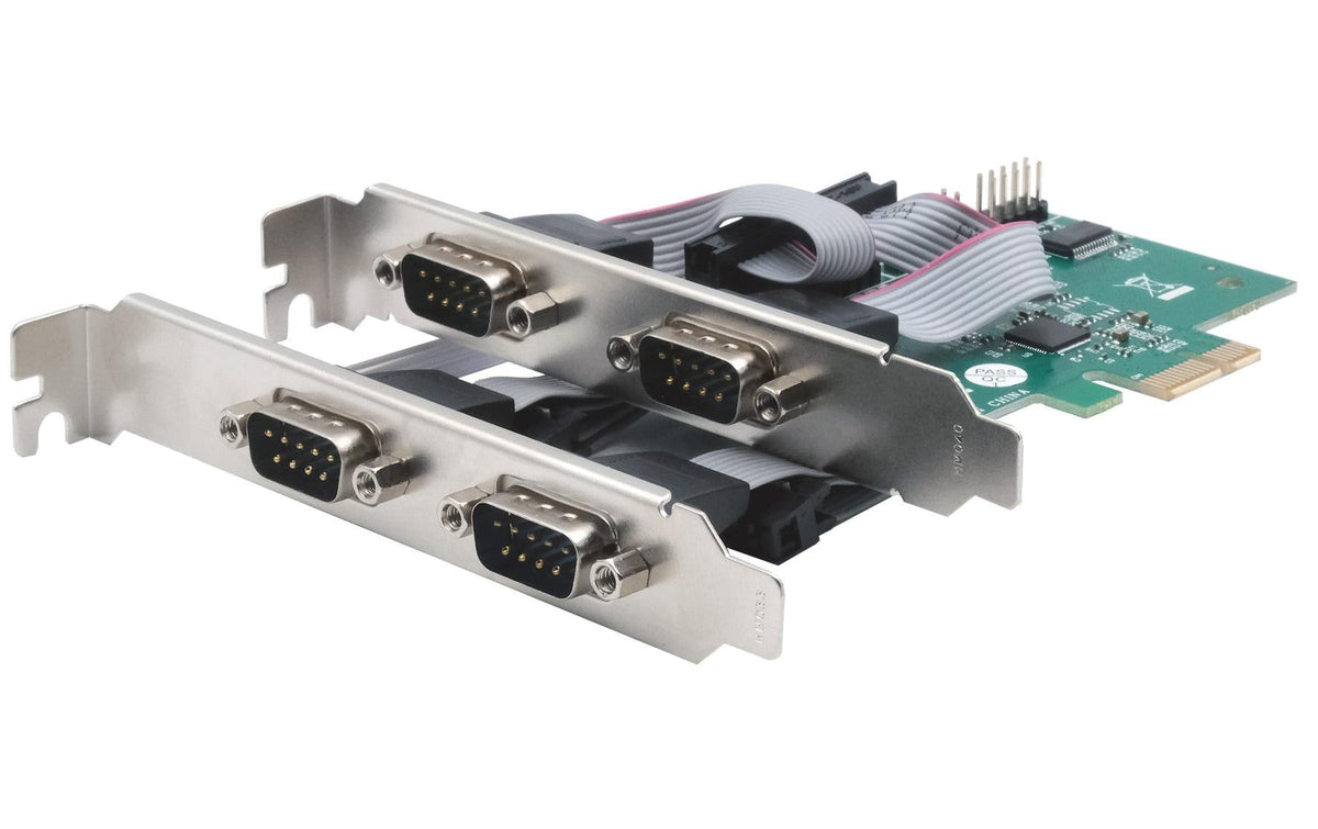 EXSYS EX-46014 – PCIe Seriell RS-232 Karte – 4×9-Pin D-SUB