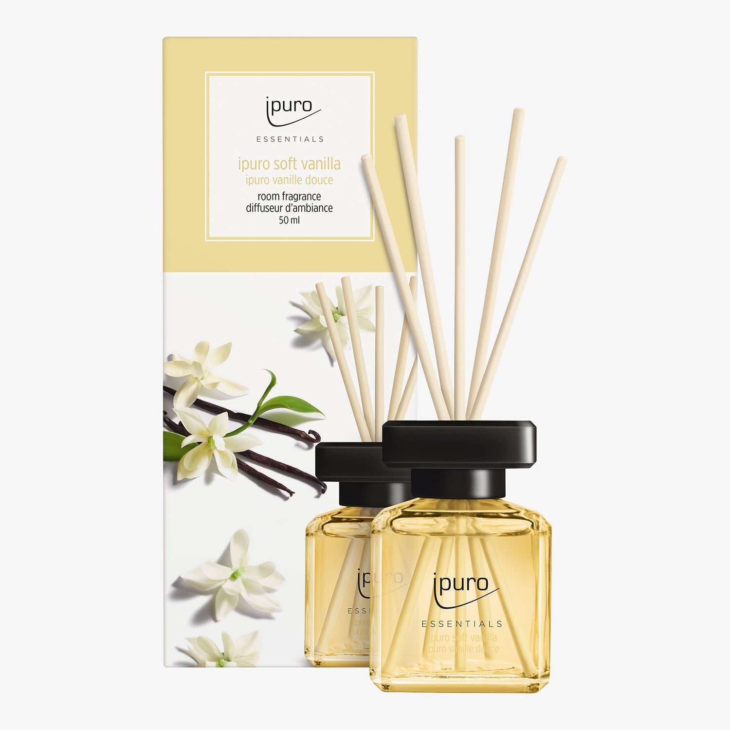ipuro Essentials Soft Vanilla – Duftstäbchen, 100 ml