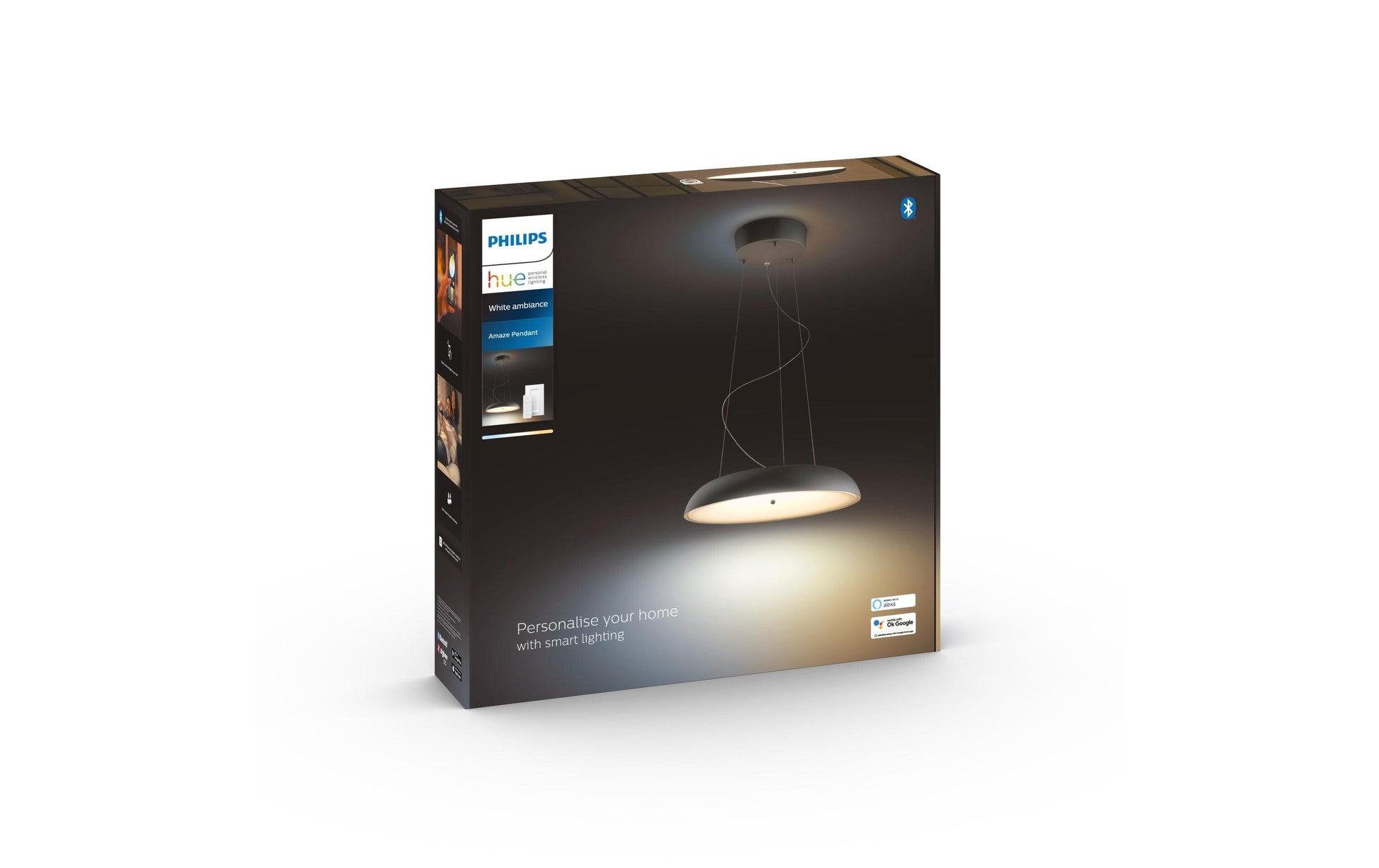 Philips by Signify Philips Hue Pendelleuchte White Amb. Amaze – Ø 43,4 cm, 2750 lm, 2200–6500 K, dimmbar, ZigBee/BT, schwarz