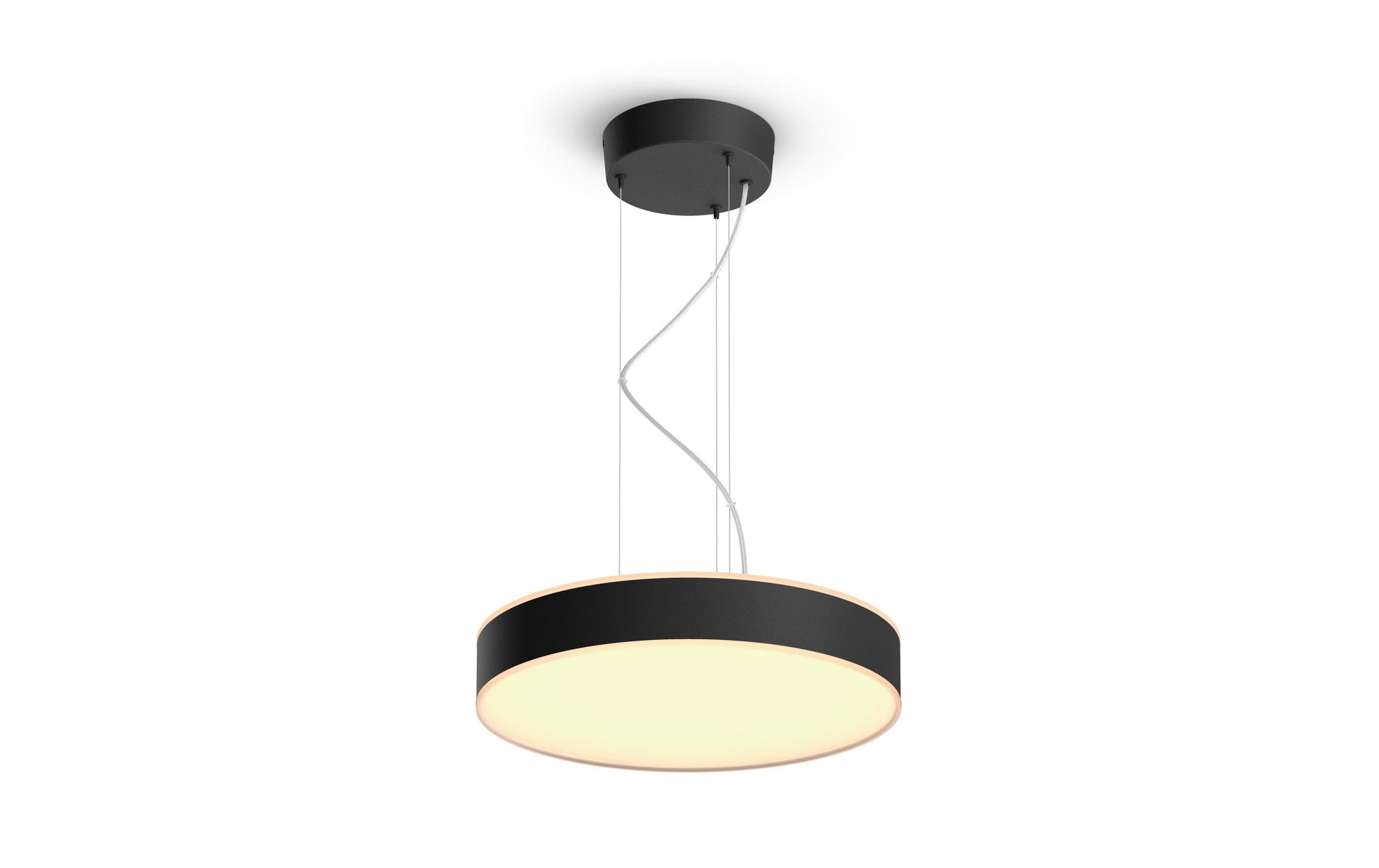 Philips by Signify Philips Hue Hängeleuchte Enrave – Ø 42,5 × 12,9 cm, 3300 lm, 33,5 W, 2200–6500 K, für Hue Bridge, schwarz