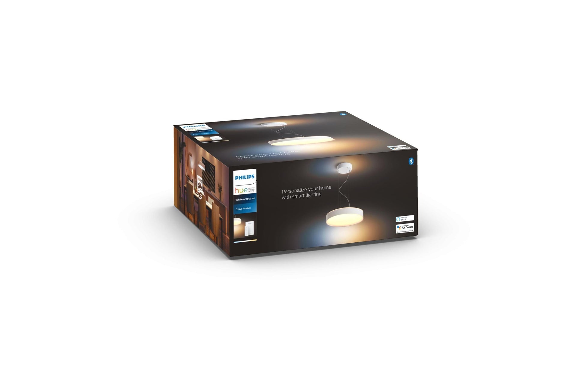 Philips by Signify Philips Hue Pendelleuchte Enrave – LED 33,5 W, 3300 lm, 2200–6500 K, dimmbar, Bluetooth & Hue Bridge – Weiss