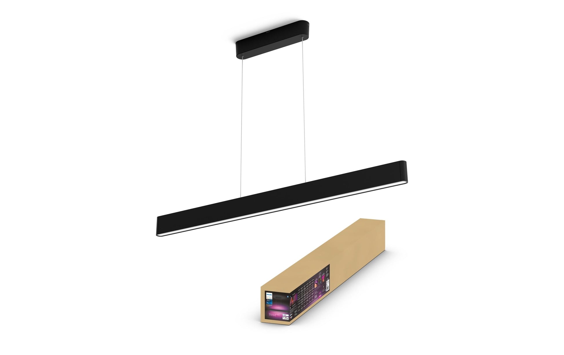 Philips by Signify Philips Hue Hängeleuchte Ensis – LED 79 W, 5500 lm, 2000–6500 K, dimmbar, ZigBee/Bluetooth – Schwarz