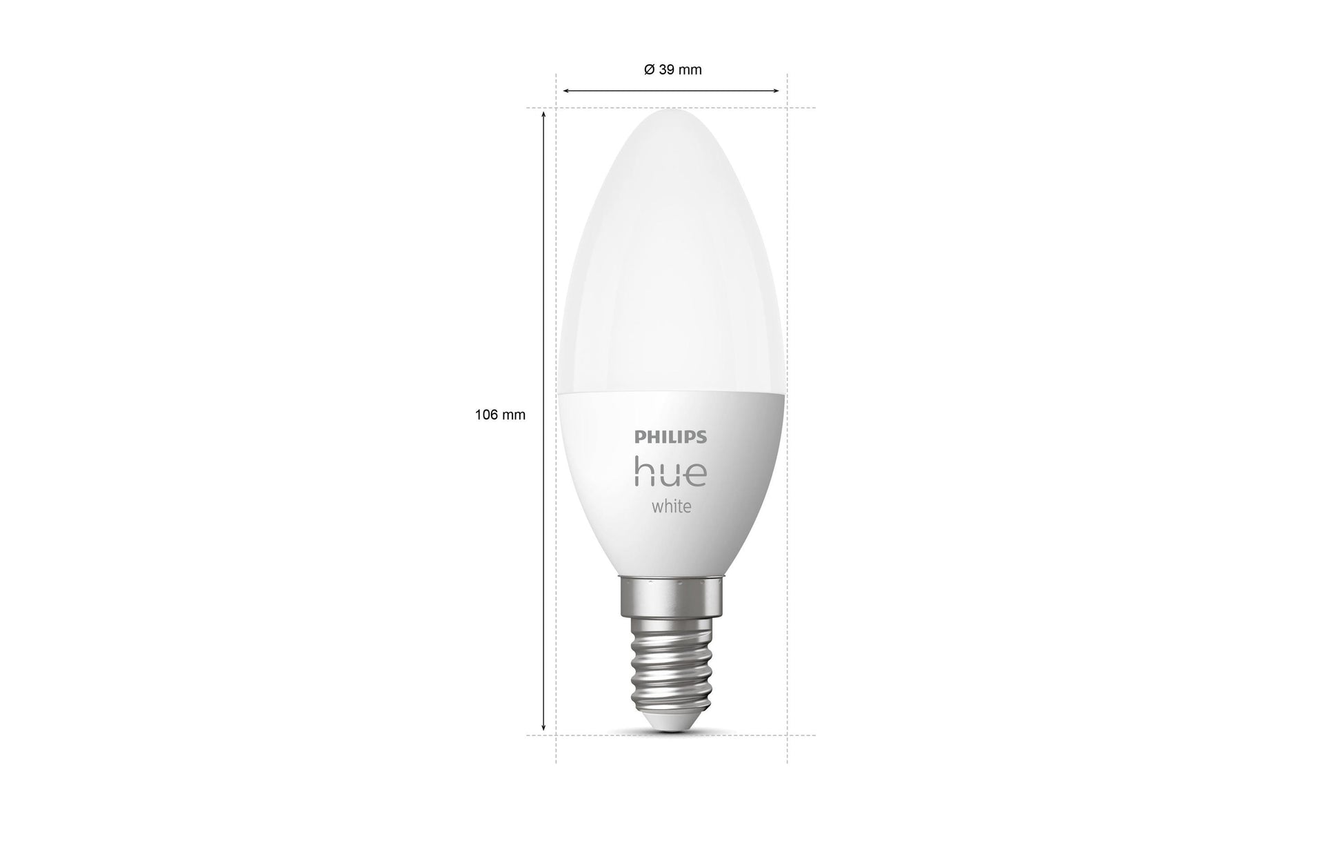 Philips by Signify Philips Hue Smart-Leuchtmittel E14 – Warmweiss 2700 K, 470 lm, 5,5 W, Bluetooth – für Philips Hue – 2 Stk.