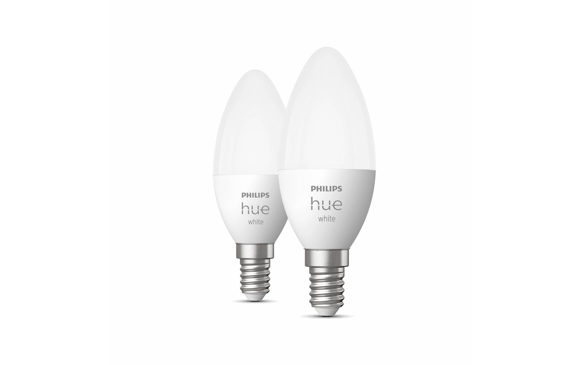 Philips by Signify Philips Hue Smart-Leuchtmittel E14 – Warmweiss 2700 K, 470 lm, 5,5 W, Bluetooth – für Philips Hue – 2 Stk.