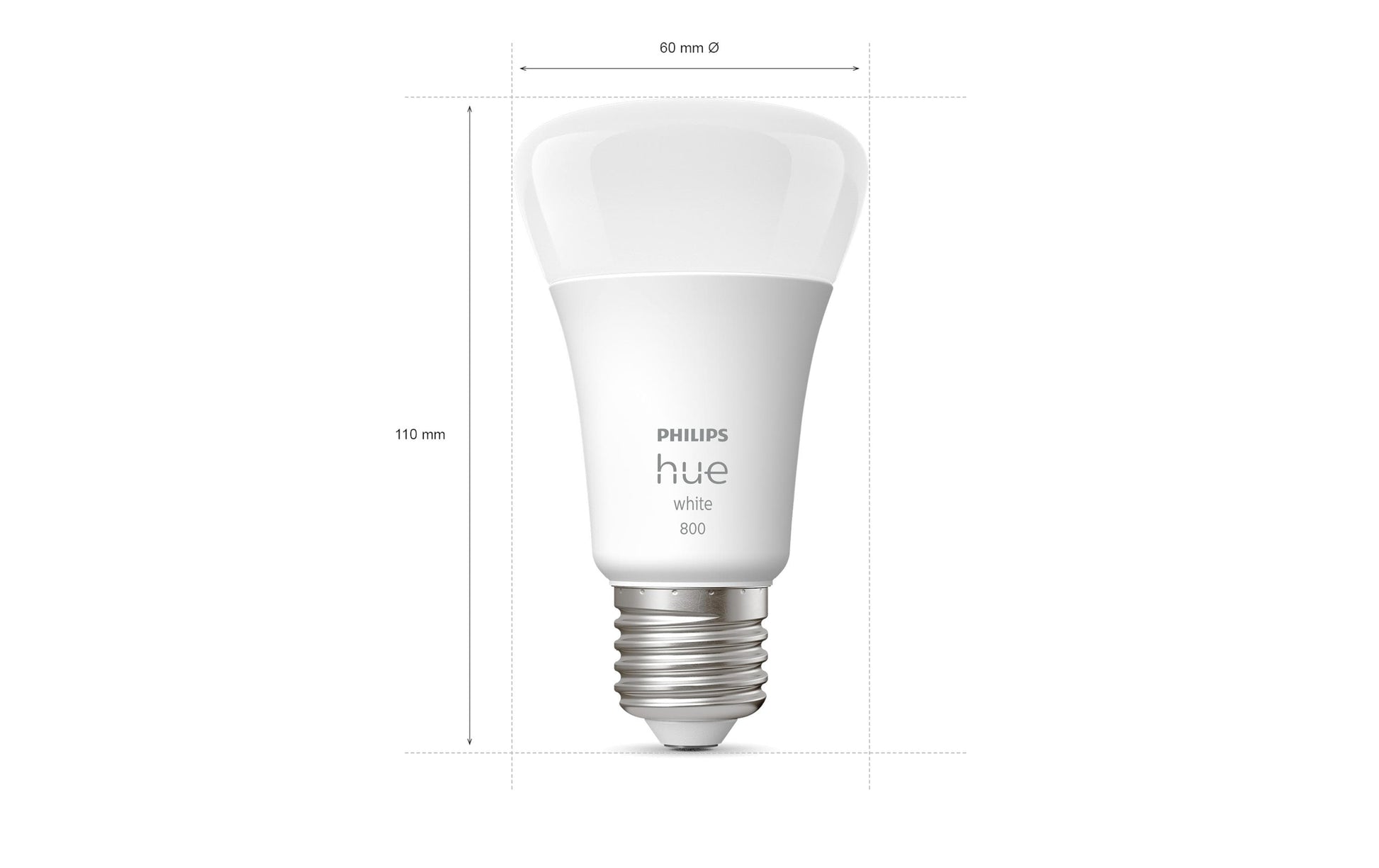 Philips by Signify Philips Hue Smart-Leuchtmittel E27 Weiss – 806 lm, 2700 K, App-Steuerung, dimmbar – 4er-Pack