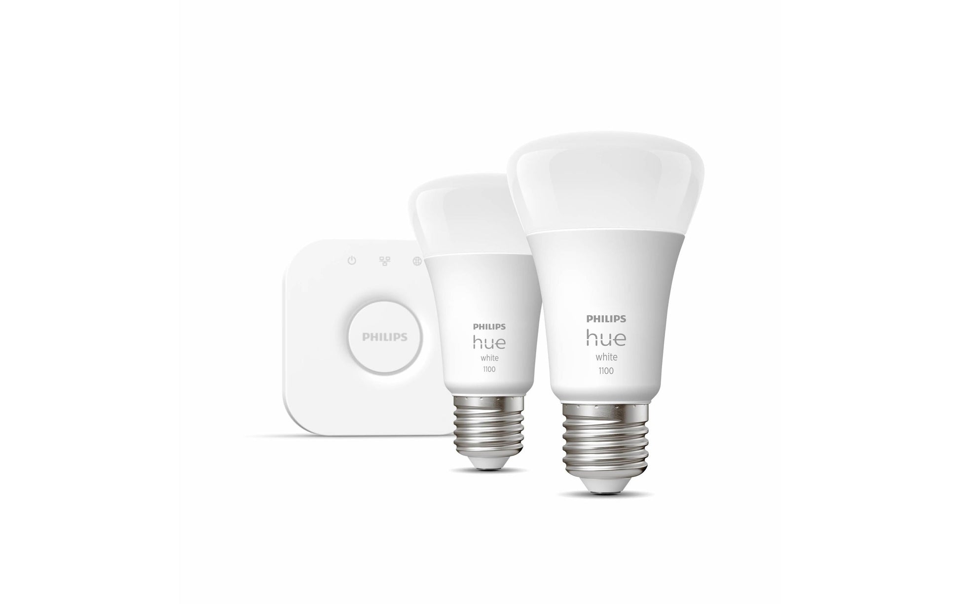 Philips by Signify Philips Hue Smart-Leuchtmittel E27 Weiss – 1055 lm, 2700 K, App-Steuerung, dimmbar – 2er-Pack