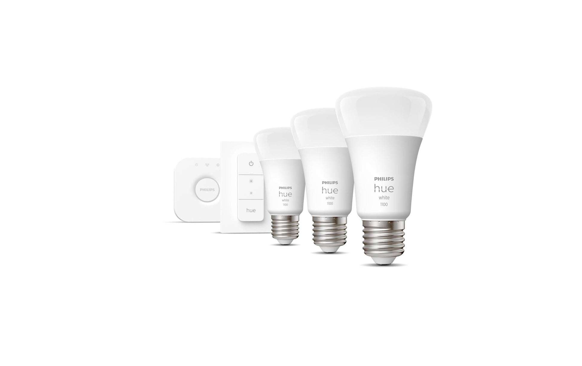 Philips by Signify Philips Hue Smart-Leuchtmittel E27 Weiss – 1055 lm, 2700 K, App-Steuerung, dimmbar – 3er-Pack