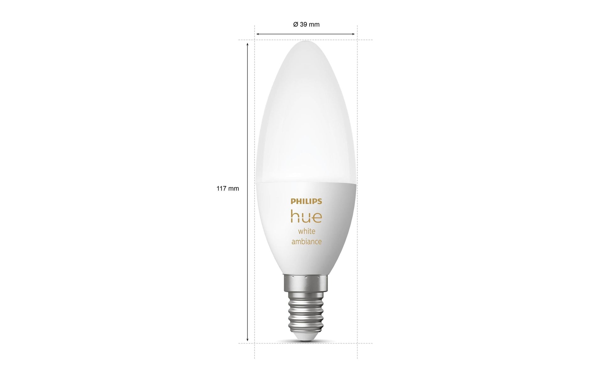 Philips by Signify Philips Hue Smart-Leuchtmittel E14 White Ambience – 470 lm, 2200–6500 K, App-Steuerung, dimmbar – Weiss