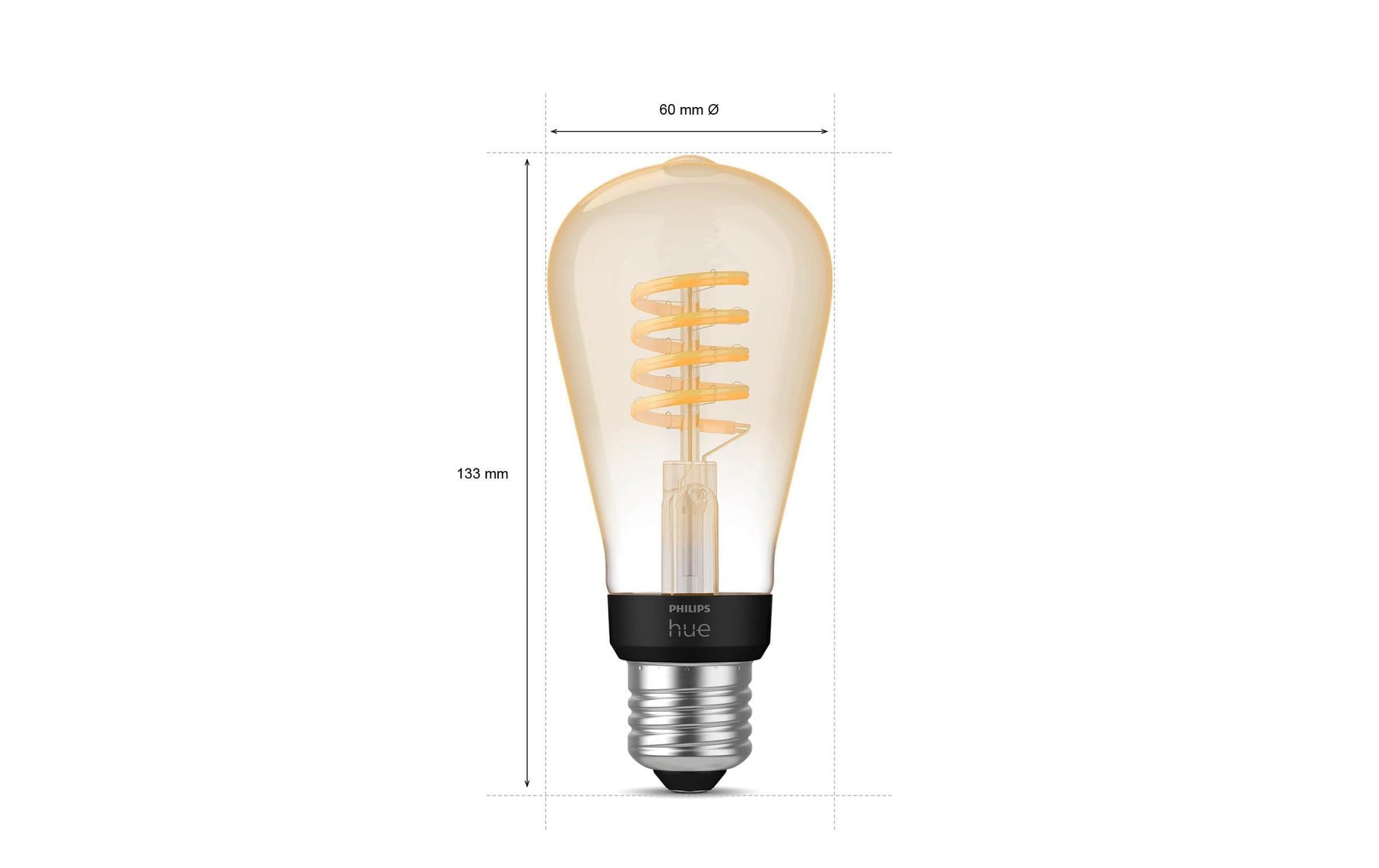Philips by Signify Philips Hue Smart-Leuchtmittel E27 ST64 – 2200–6500 K, 550 lm, 7 W, Zigbee/Bluetooth – 1 Stk.