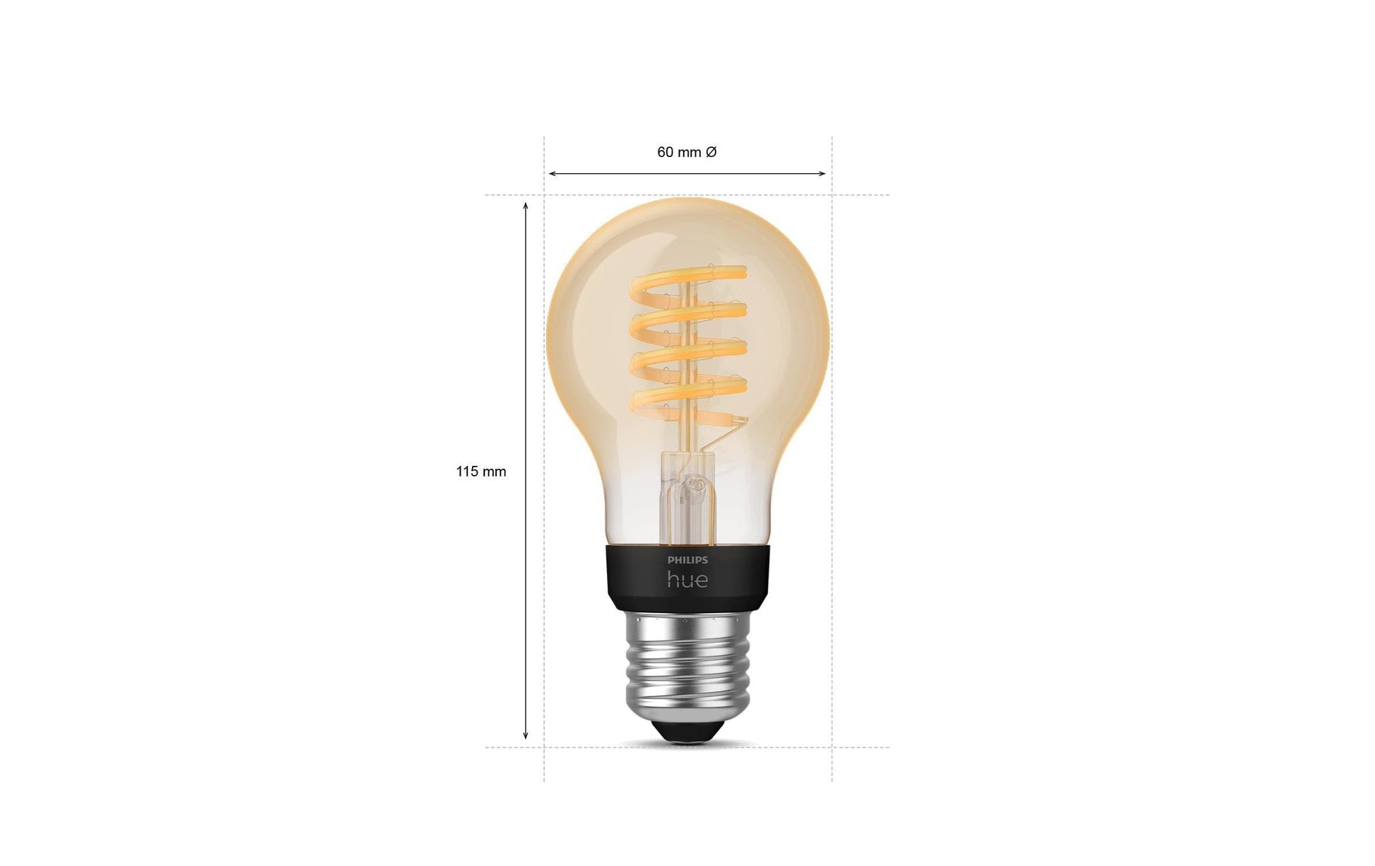 Philips by Signify Philips Hue Smart-Leuchtmittel E27 White Ambiance – 550 lm, 2200–6500 K, App-Steuerung, Bluetooth, dimmbar – E