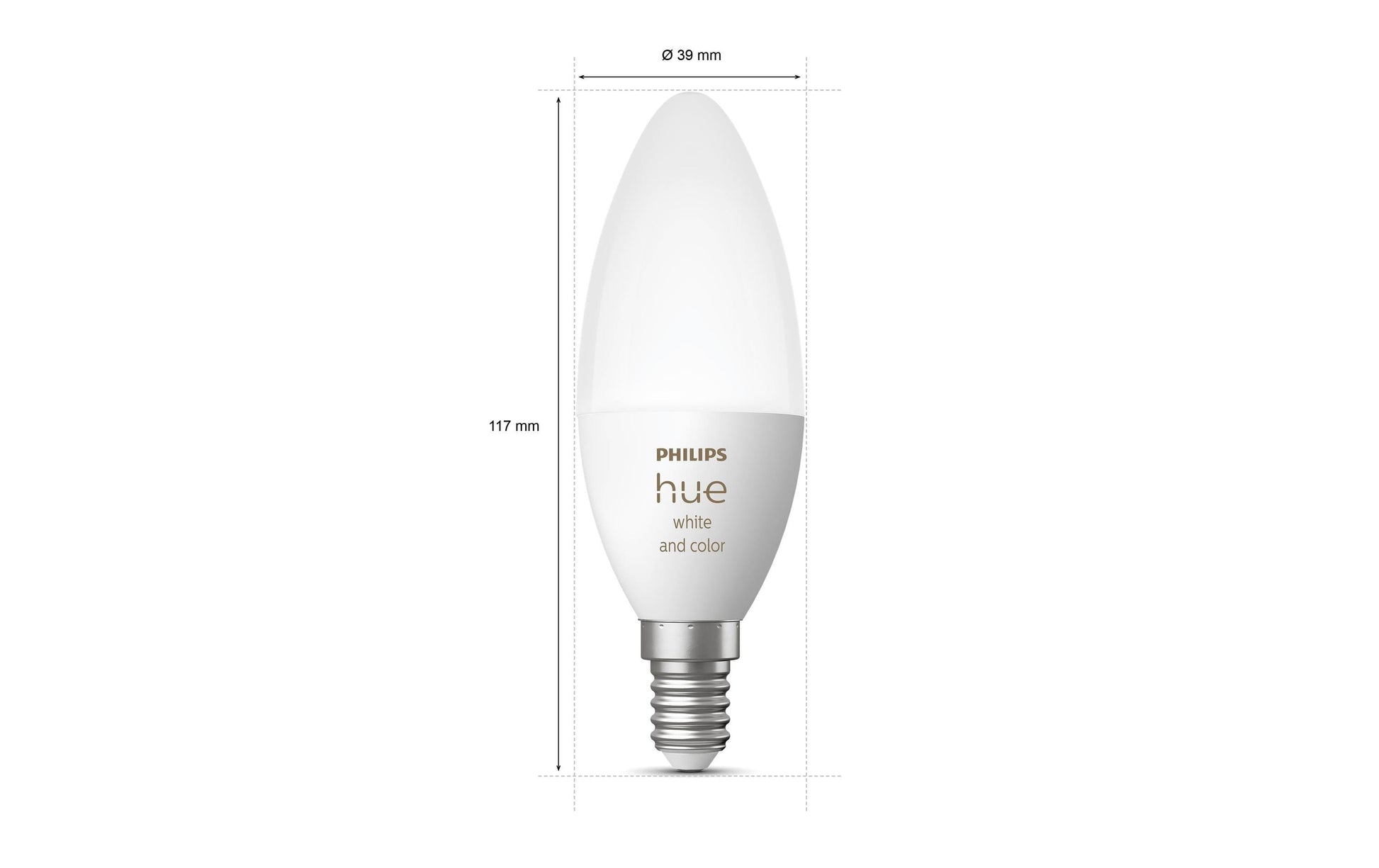 Philips by Signify Philips Hue Smart-Leuchtmittel E14 Kerzenform – RGB+CCT, 470 lm, 5,3 W, Bluetooth – für Philips Hue – 2 Stk.