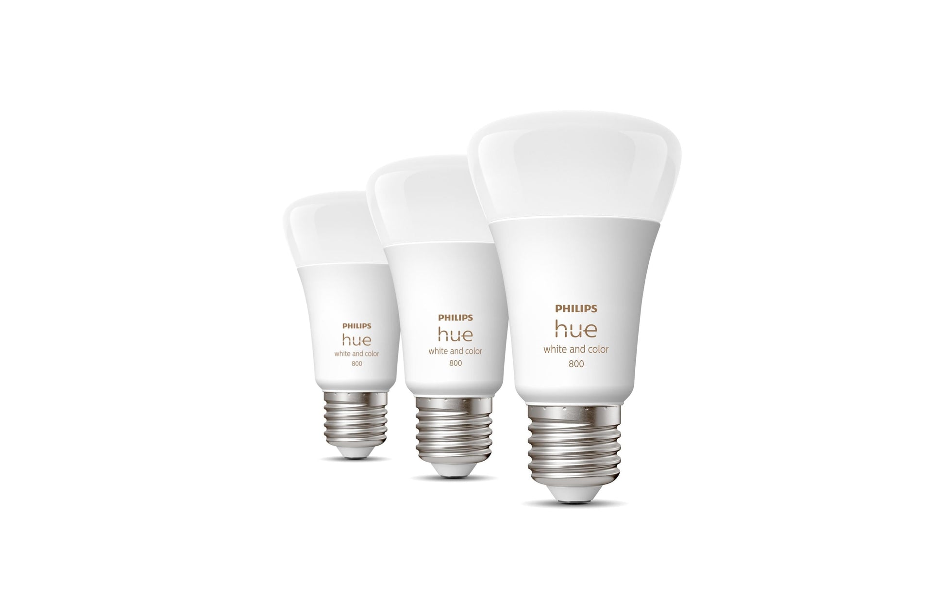 Philips by Signify Philips Hue Smart-Leuchtmittel E27 A60 – RGB+CCT, 830 lm, 9 W, Bluetooth/Zigbee – für Philips Hue – 3 Stk.