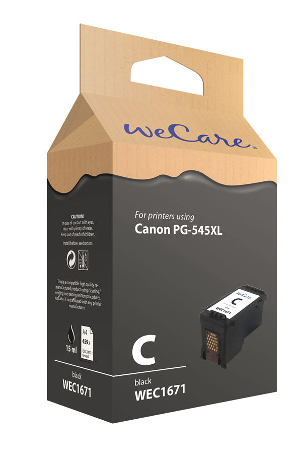 Wecare PG-545XLB Schwarz Tintenpatrone (Kompatibel) – 459 Seiten – für Canon Pixma iP2850/MG2450/MG2550 …