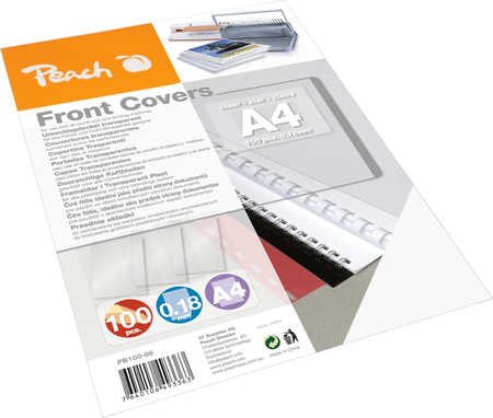 Peach Einbandfolie – A4 – 180 µm, transparent – 100 Stk.