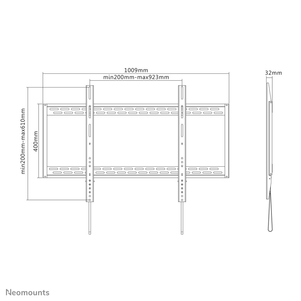 Neomounts LFD-W1000 – Wandhalterung, fix, für 88″, VESA 200×200, bis 125 kg, schwarz