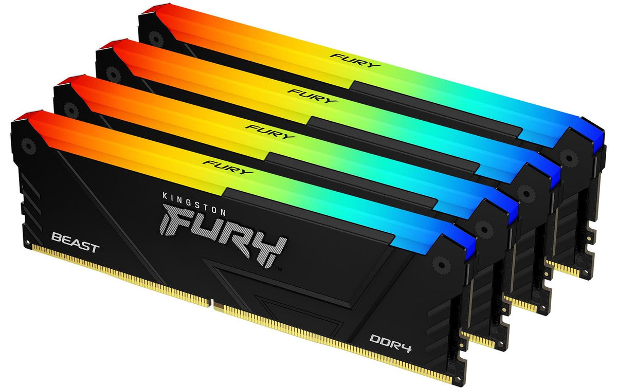 Kingston Technology Kingston FURY Beast – DDR4 32 GB 3200 MT/s, CL16, 288-poliger DIMM, 4×8 GB, RGB