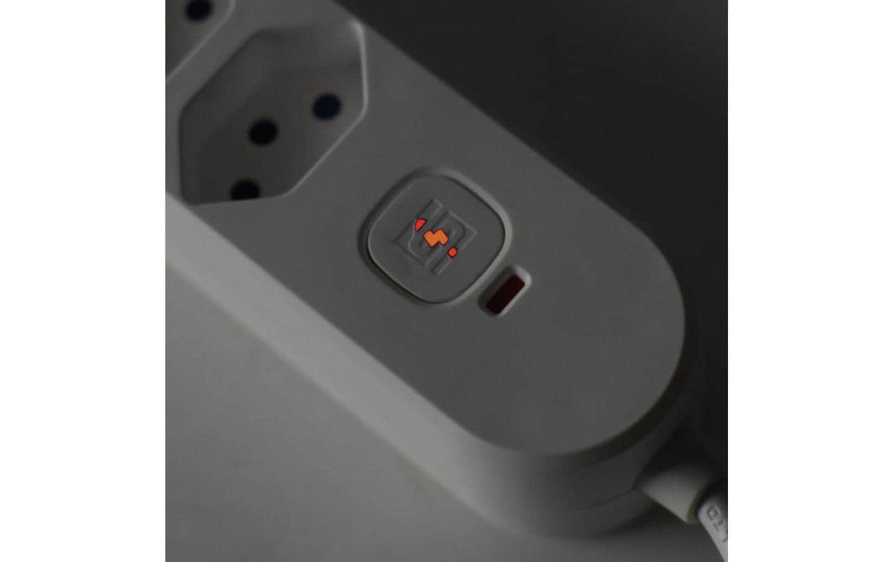 Steffen Standard Steckdosenleiste, 6×T13, 1×USB‑A 18 W + 1×USB‑C PD 20 W, mit Schalter, 3 m – Anthrazit