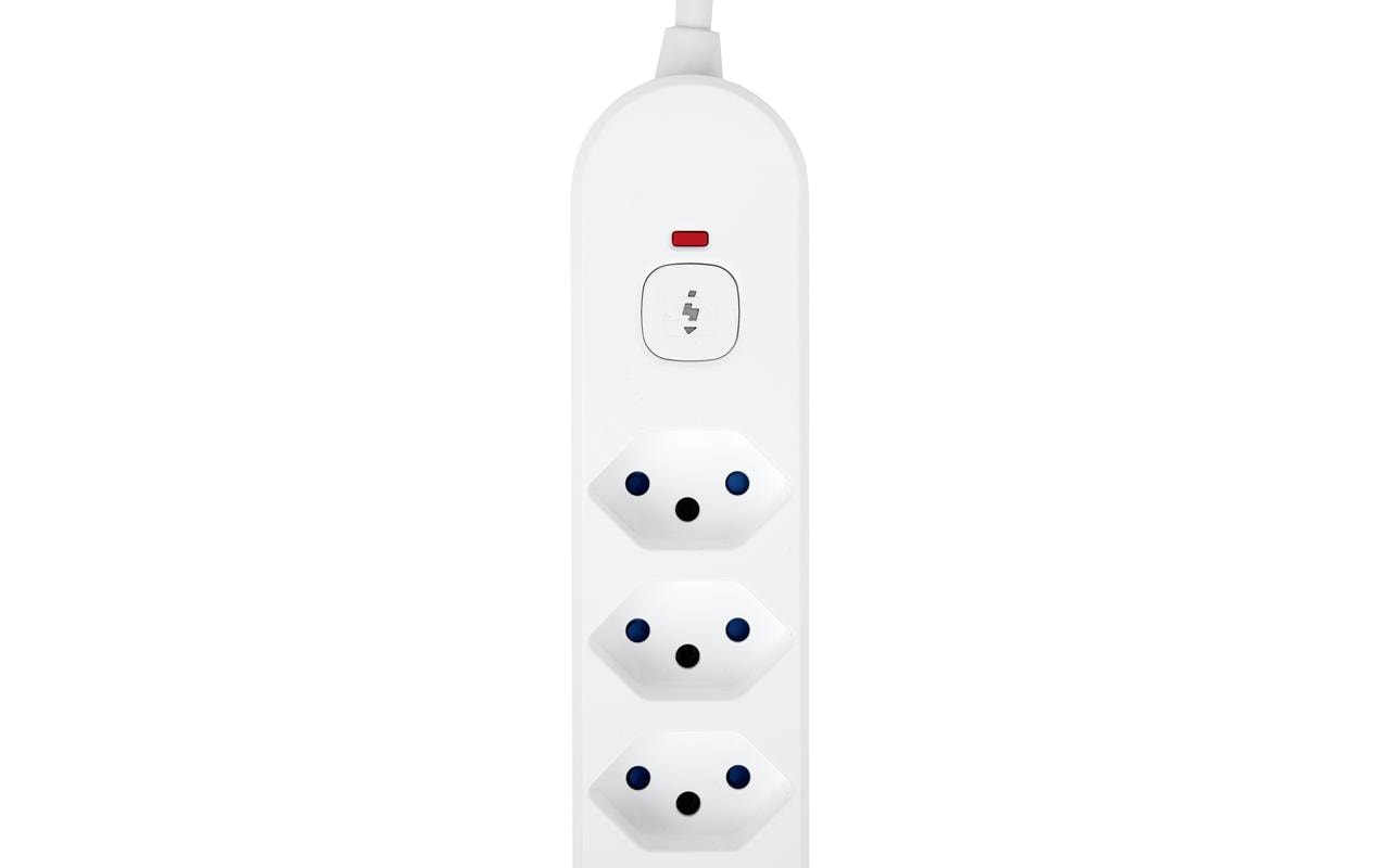 Steffen Steckdosenleiste – 6× T13, USB‑A/C (18 W/20 W), 3 m, mit Schalter, IP20, Weiss