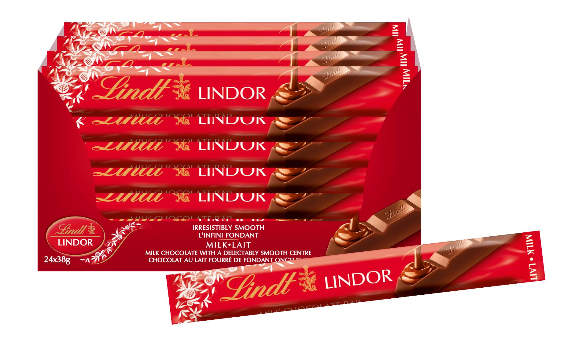 Lindt Lindor Schokoriegel – Vollmilch – 24 × 38 g