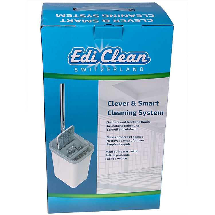 Clever & Smart Reinigungsset – Stiel 150 cm – 5-teilig, Mikrofaser – grau/weiss/silber