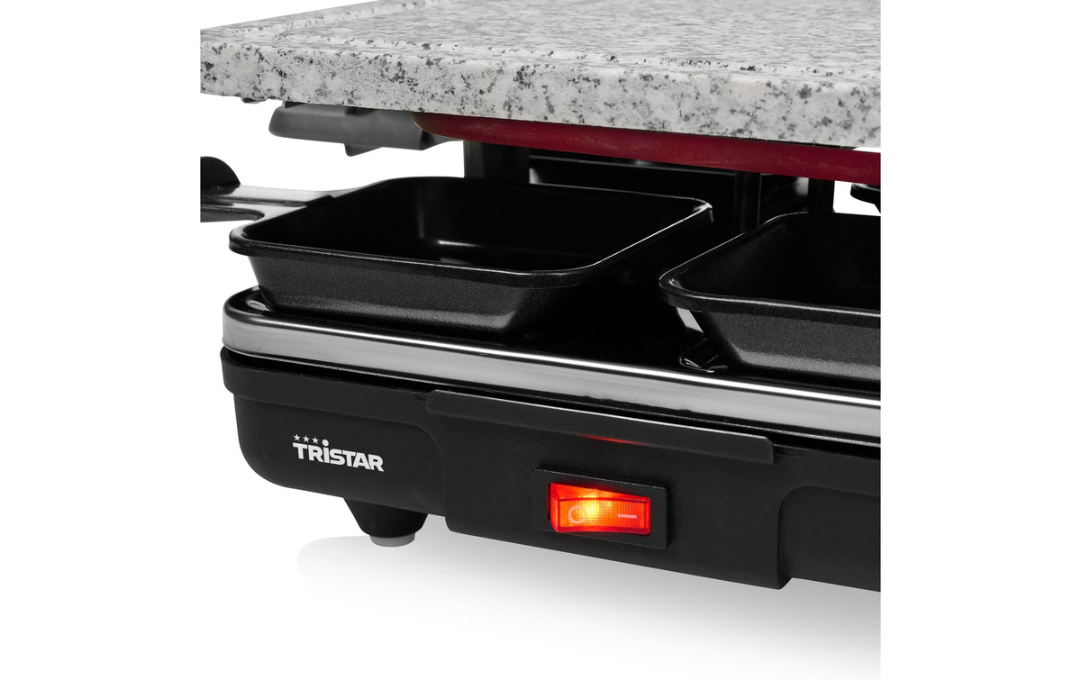 Tristar Raclette RA-2745 – 4 Personen, 600 W, Steinplatte, 4 Pfännchen – Schwarz