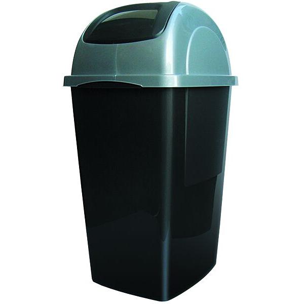 Schwingdeckel-Abfalleimer – 65 l – Anthrazit