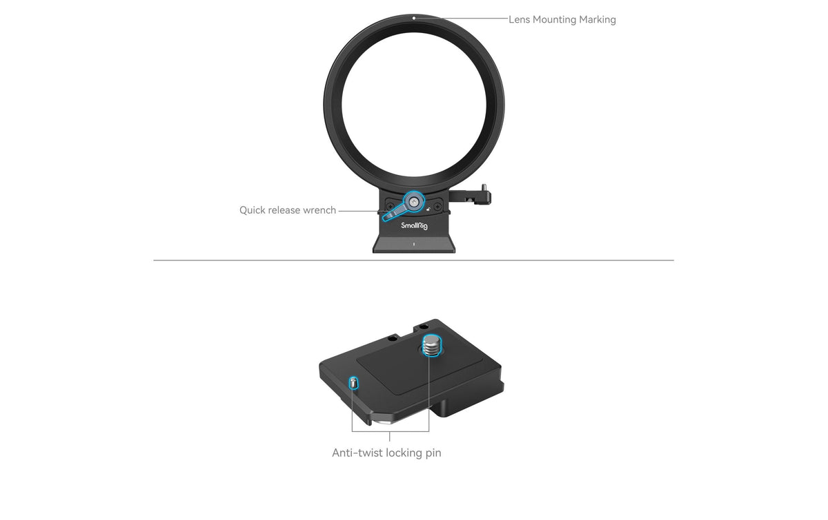 SmallRig 4300 Drehbare Montageplatte – 124 × 68,7 × 94 mm – 1/4-20 & 3/8-16 – für Canon EOS R5, R5C, R6 und andere