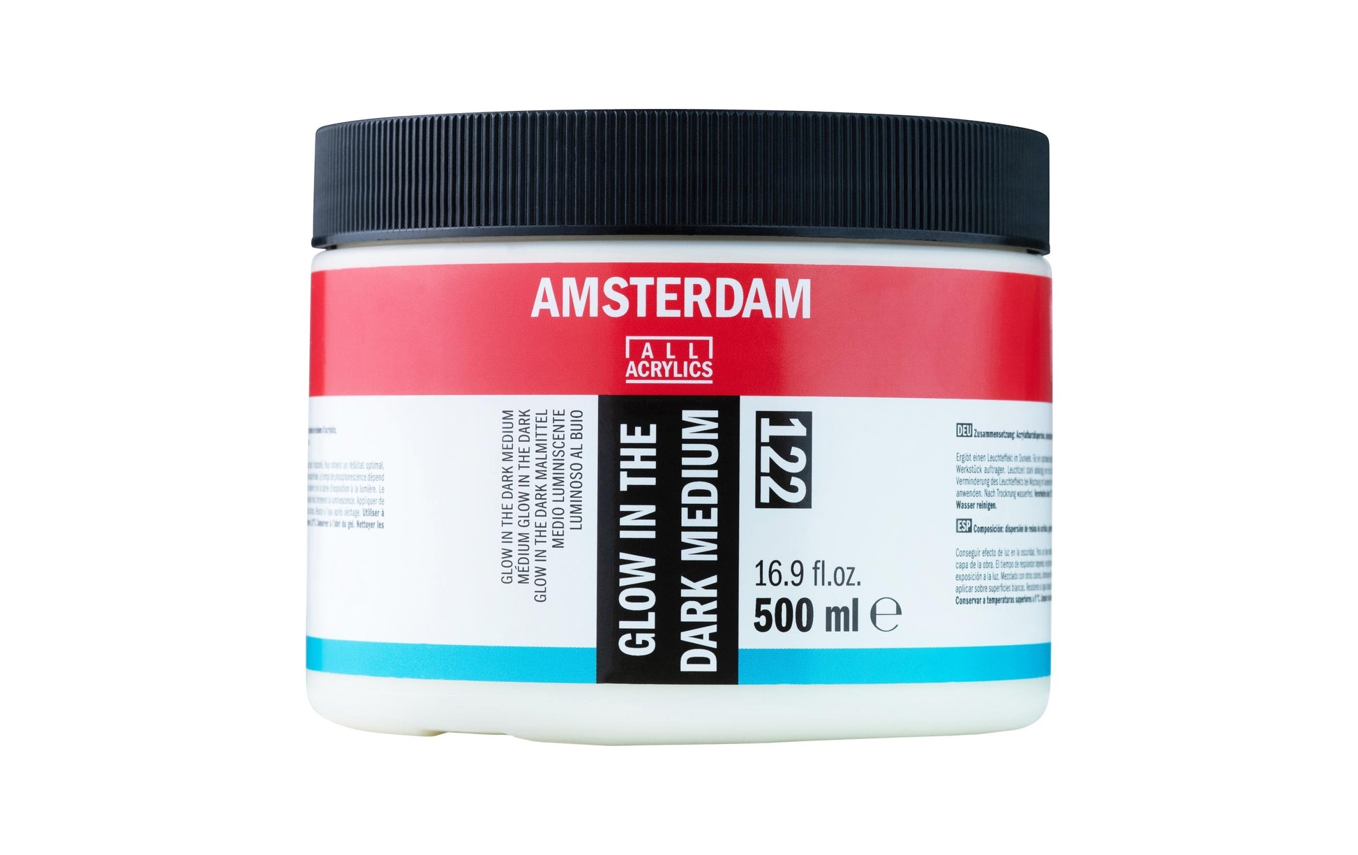 Amsterdam Glow in the Dark 122 Leuchtfarbe – Weiss, leuchtet im Dunkeln – 500 ml