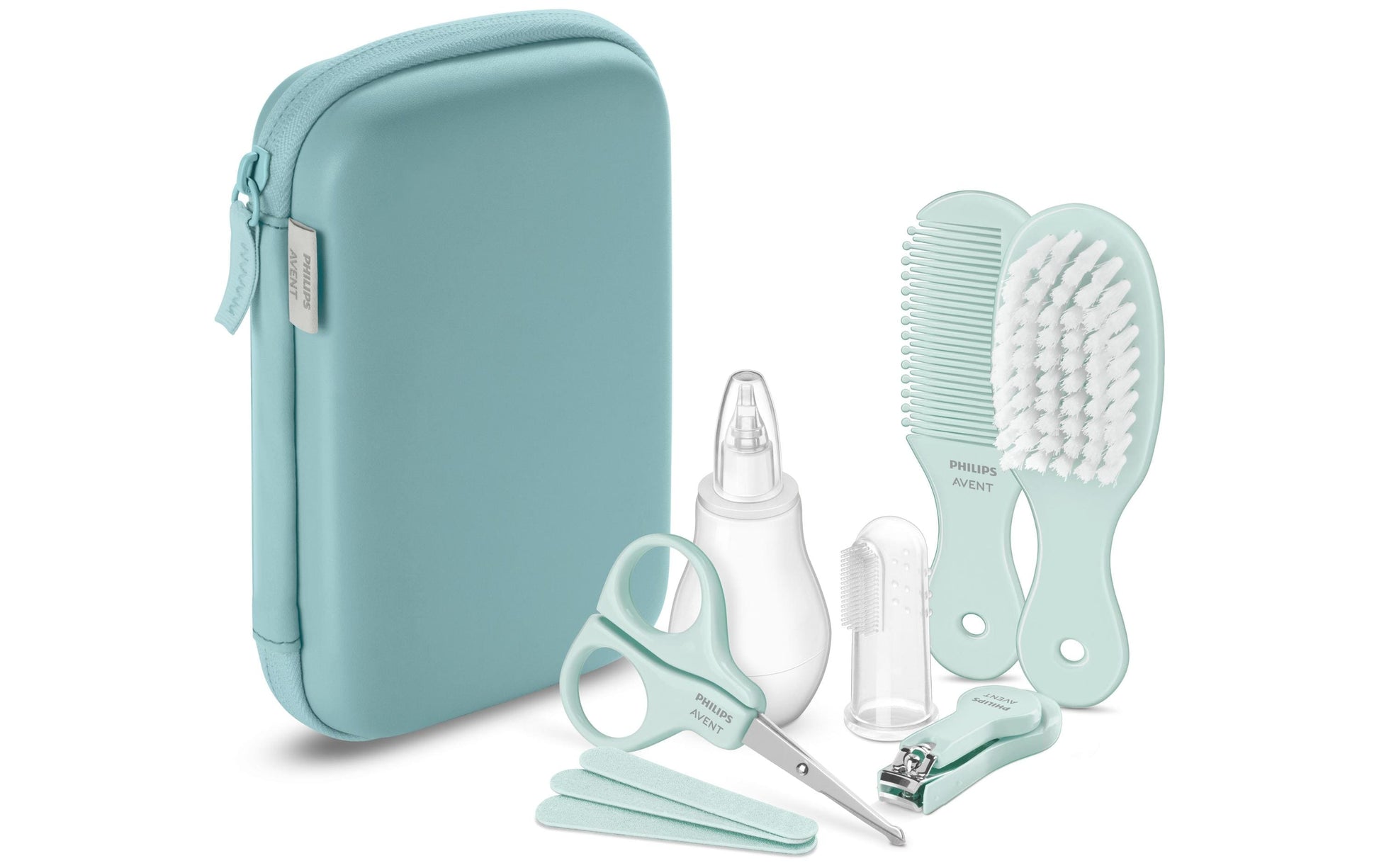 Philips AVENT Babypflege-Set – mit digitalem Thermometer, Nasensauger – 8 Stk – Blau