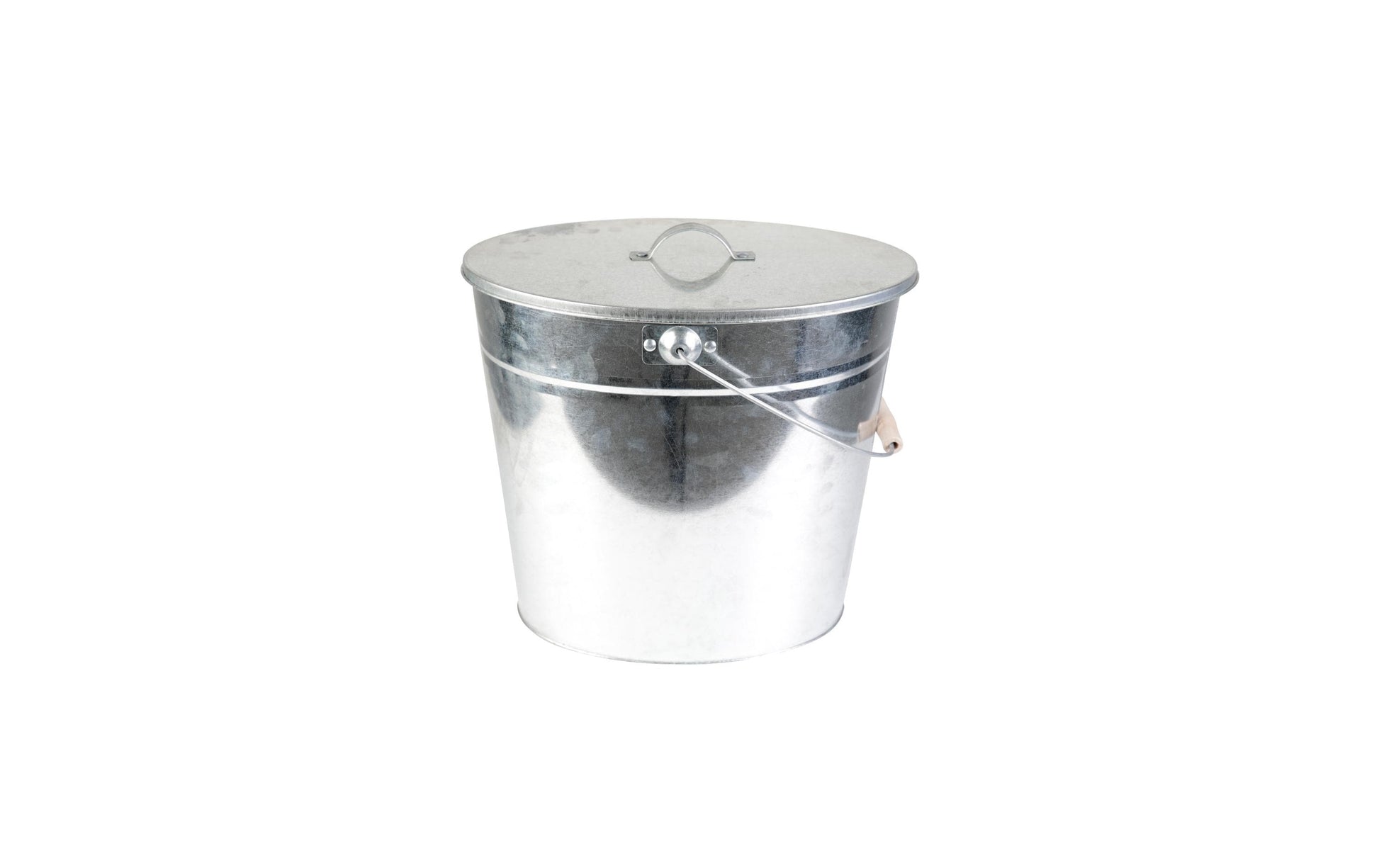 Kamino Standascher – Stahl (verzinkt), rund – silber – mit Deckel – Ø 35 × 40 cm