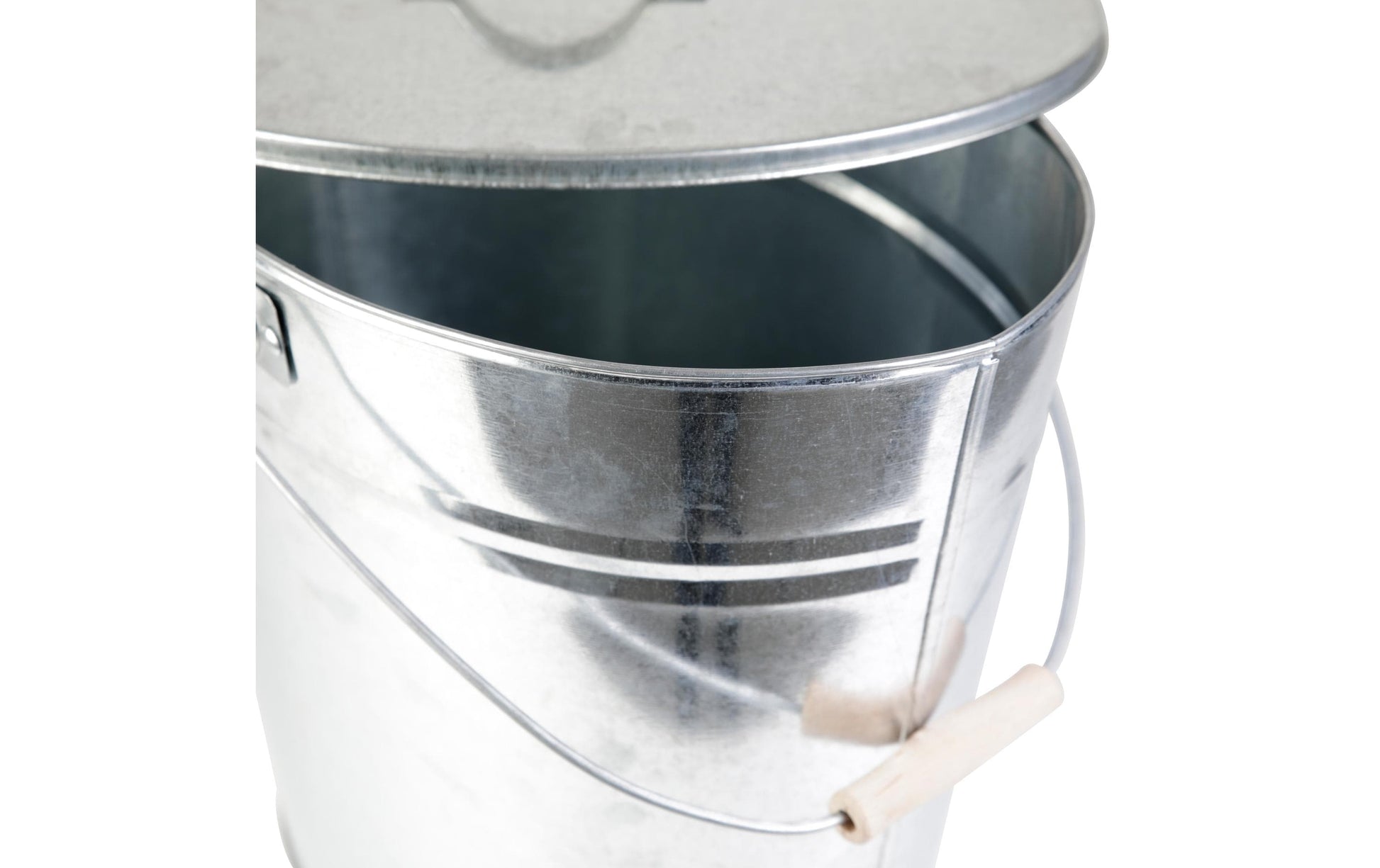 Kamino Standascher – Stahl (verzinkt), rund – silber – mit Deckel – Ø 35 × 40 cm
