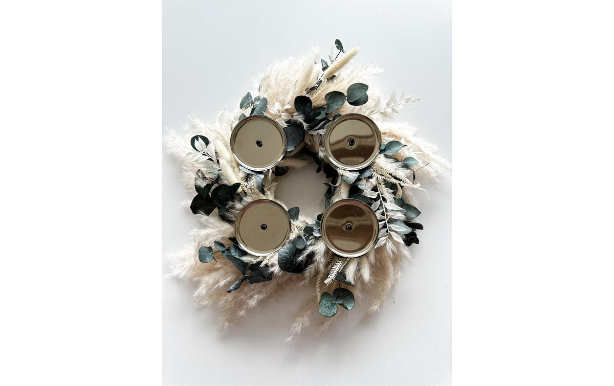 Soli collection Adventskranz – Ø 30 cm – Trockenblumen, mehrfarbig