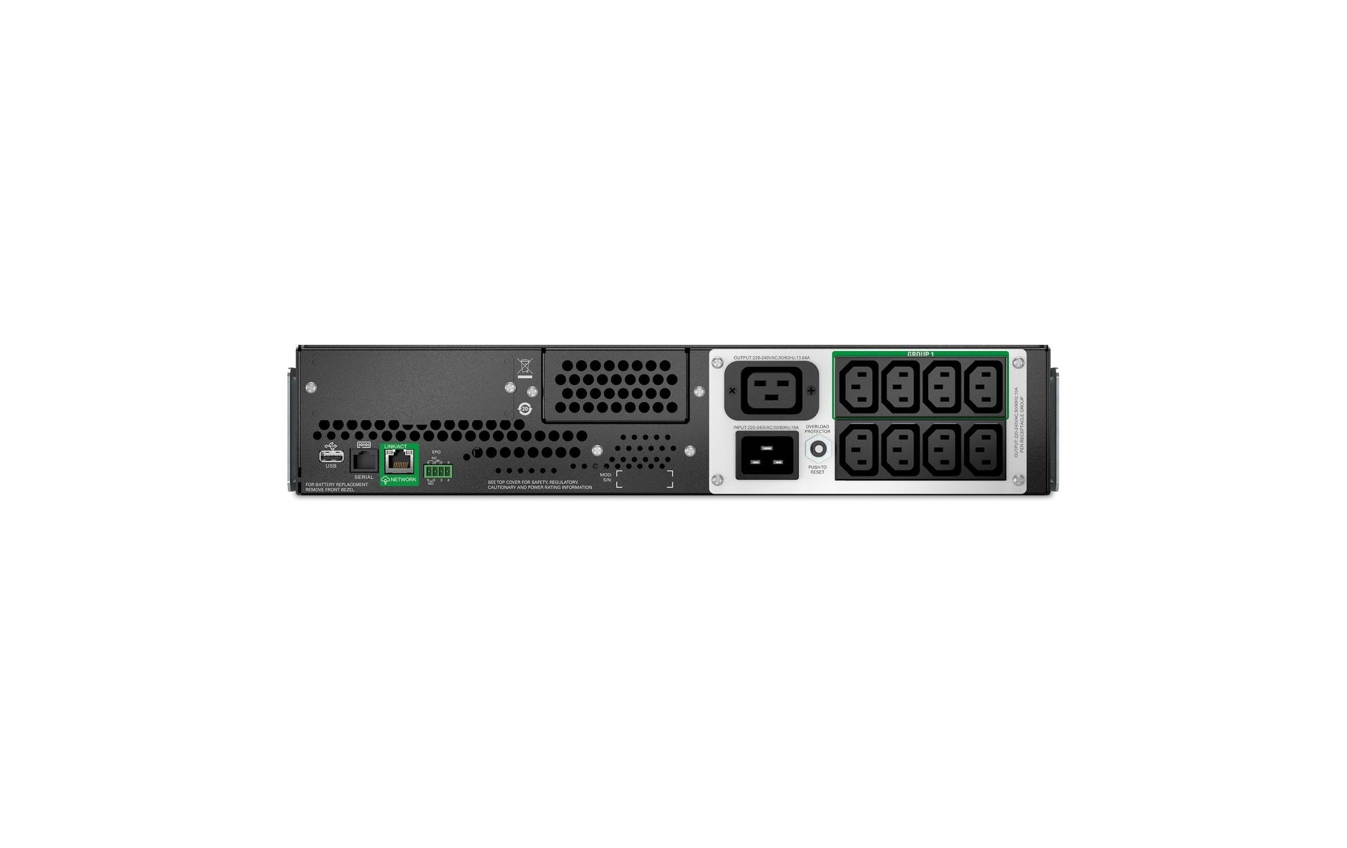 APC SMTL3000RMI2UC USV 3 kVA/2700 W Line-Interaktiv – Rack 2U – C13×8, C19×1 – Eingang IEC C20 – für 230 V