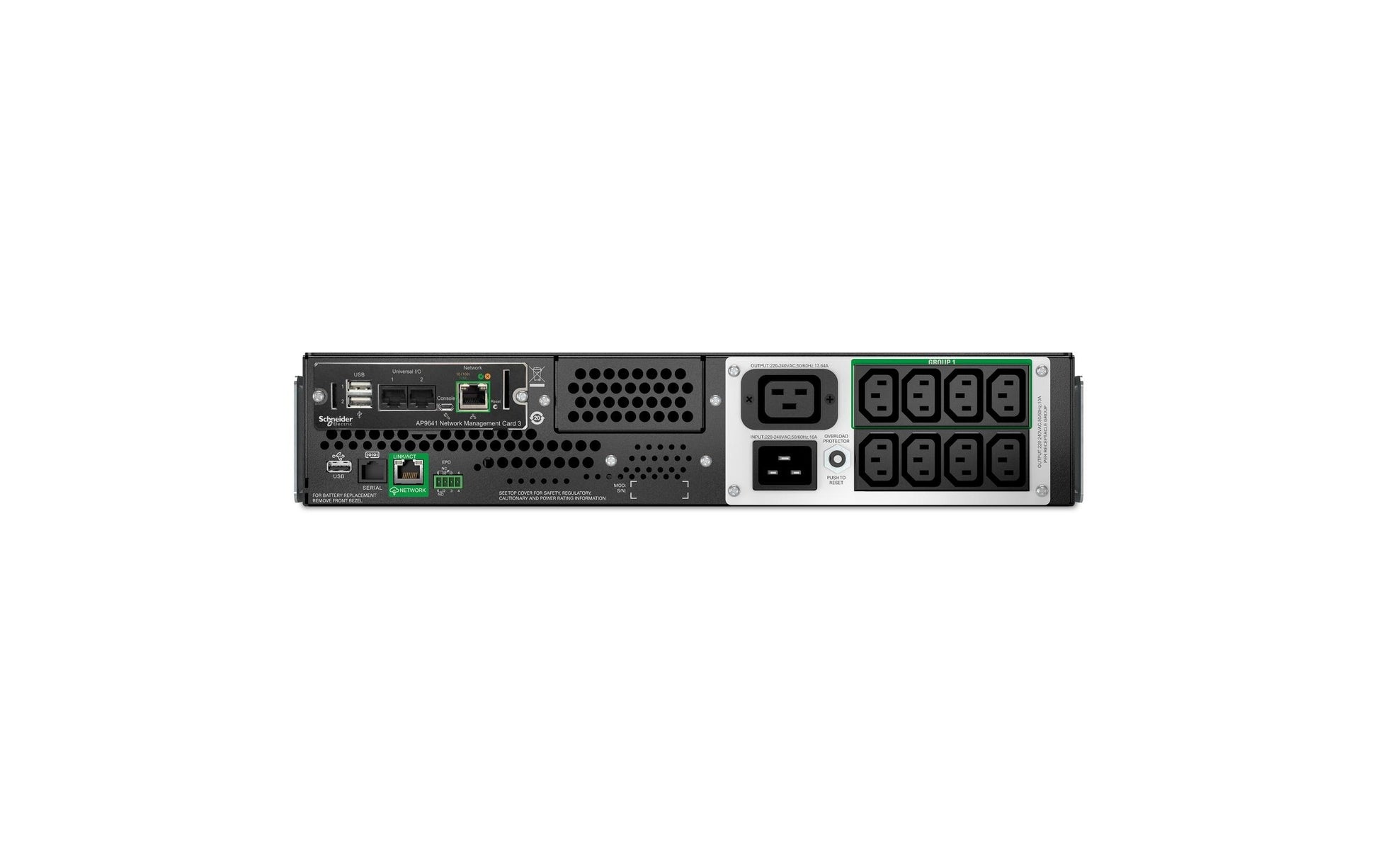 APC SMTL2200RMI2UCNC USV 2,2 kVA/1980 W Line-Interaktiv – C13×8, C19×1