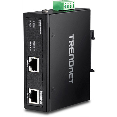 TRENDnet TI-IG30 PoE-Injektor – Gigabit, PoE+ (IEEE 802.3at), 30 W, 1× RJ-45, IP30, Hutschiene