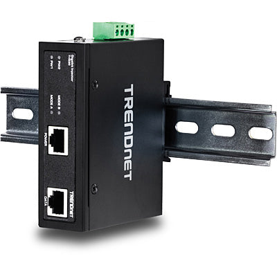 TRENDnet TI-IG30 PoE-Injektor – Gigabit, PoE+ (IEEE 802.3at), 30 W, 1× RJ-45, IP30, Hutschiene