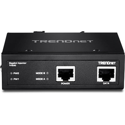 TRENDnet TI-IG30 PoE-Injektor – Gigabit, PoE+ (IEEE 802.3at), 30 W, 1× RJ-45, IP30, Hutschiene