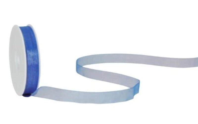 Spyk Geschenkband Organzaband Blau – 15 mm × 8 m