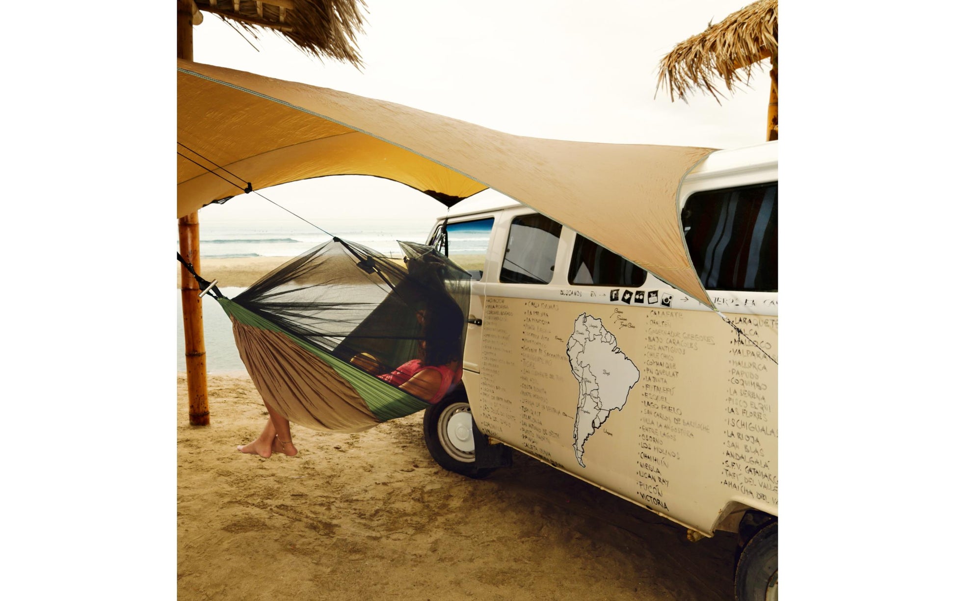 AMAZONAS Abdeckplane (Tarp) – Wassersäule 2000 mm, mit Aufbewahrungsbox – 1400×1680×3400 mm – Braun