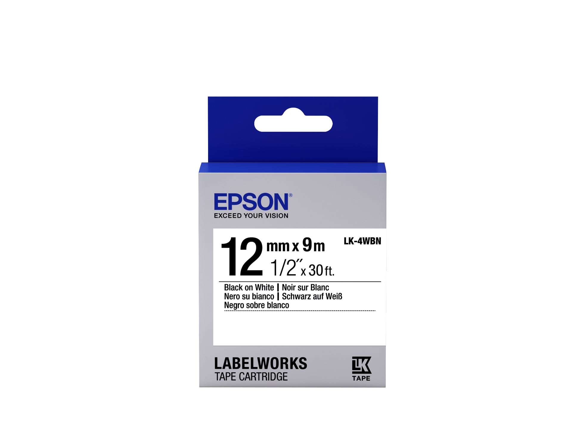 Epson Schriftband – Weiss, Schwarz – LK-4WBN, 1 Stk.