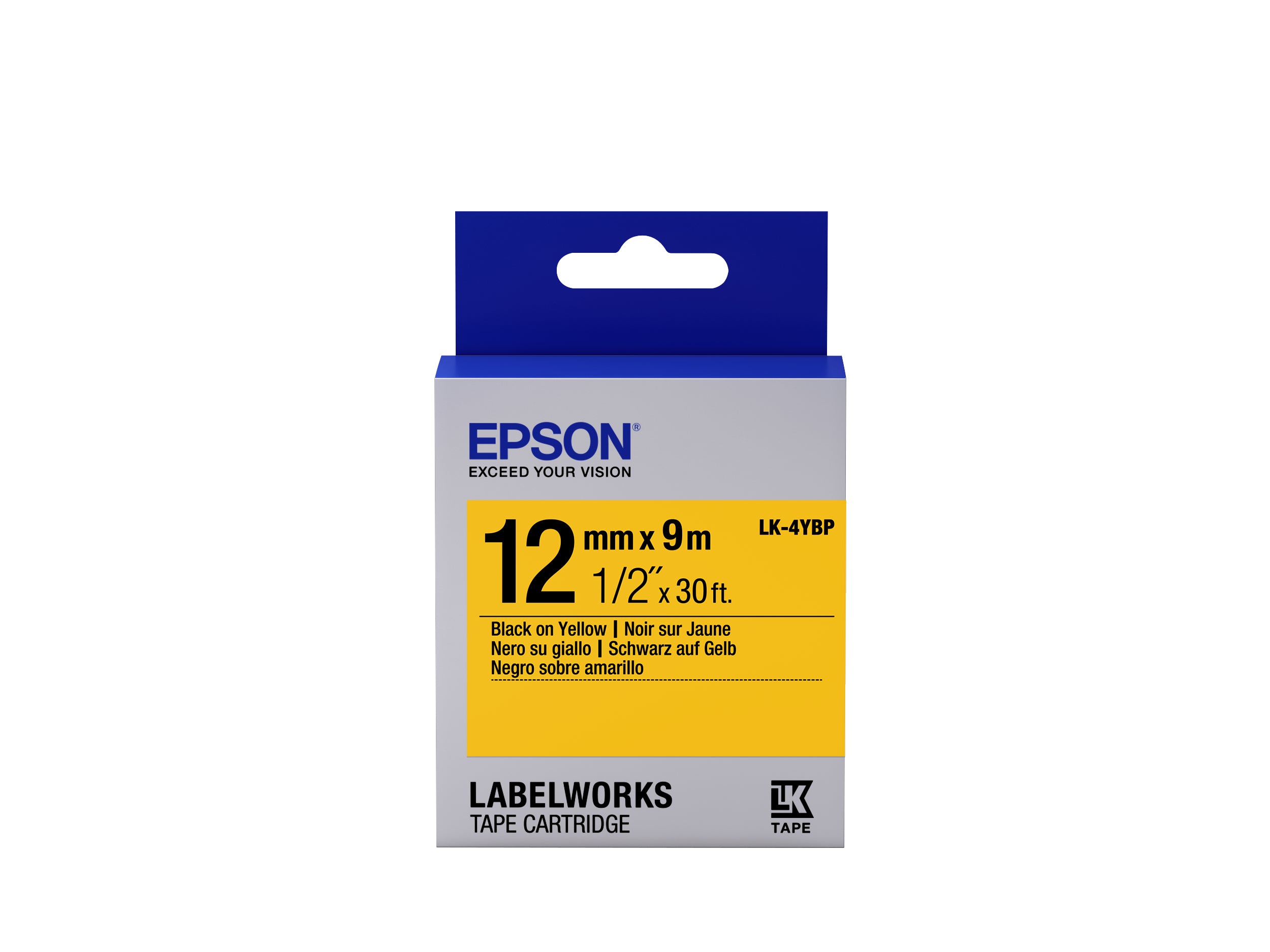 Epson Schriftband 12 mm 9 m, Gelb, Schwarz LK-4YBP