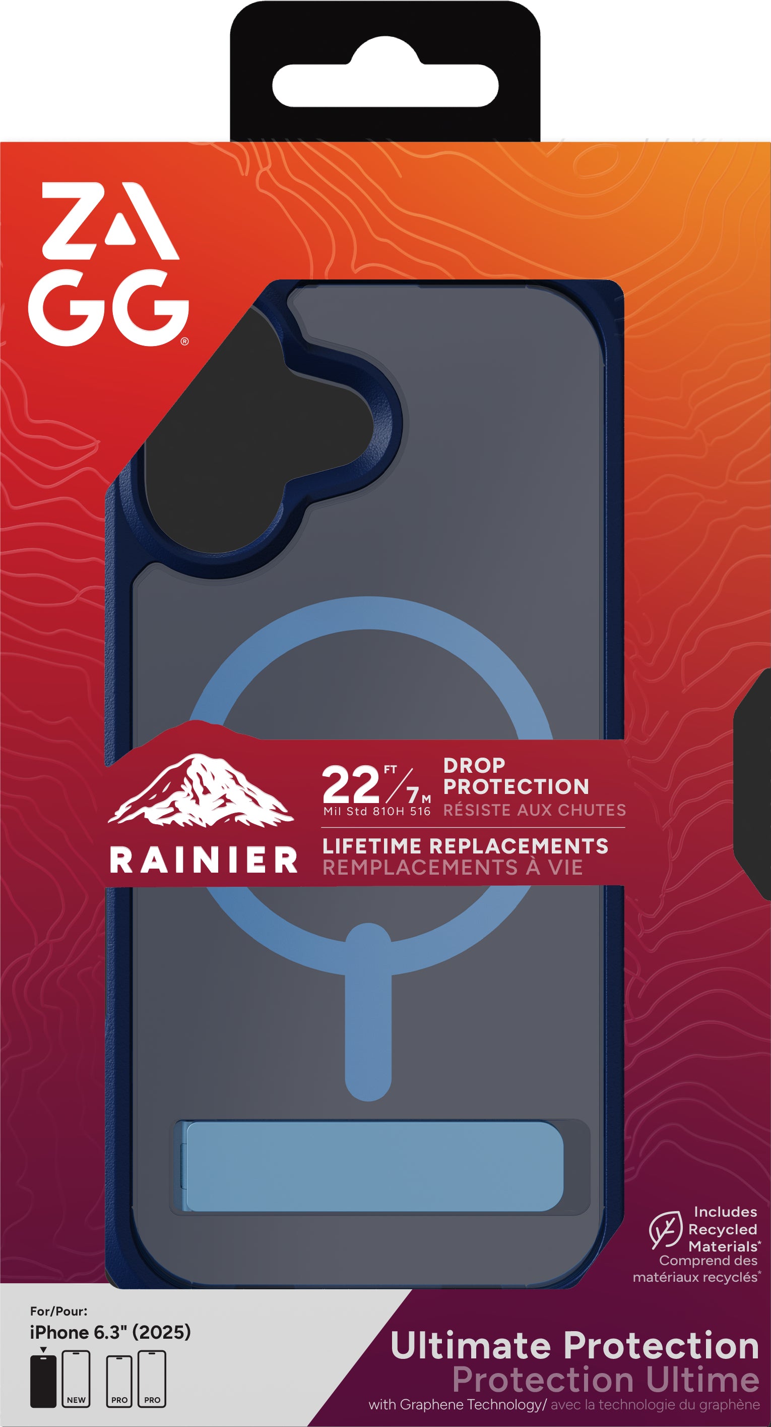 ZAGG Backcover Rainier Snap – für Apple iPhone 17 – Bryce Cobalt Horizon – Snap-/Lock-Verschluss