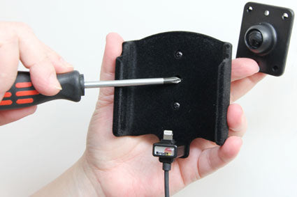 Brodit Auto-Halterung, aktiv, drehbar 22° mit Ladefunktion (12 V) – für iPhone 6S Plus – Grau
