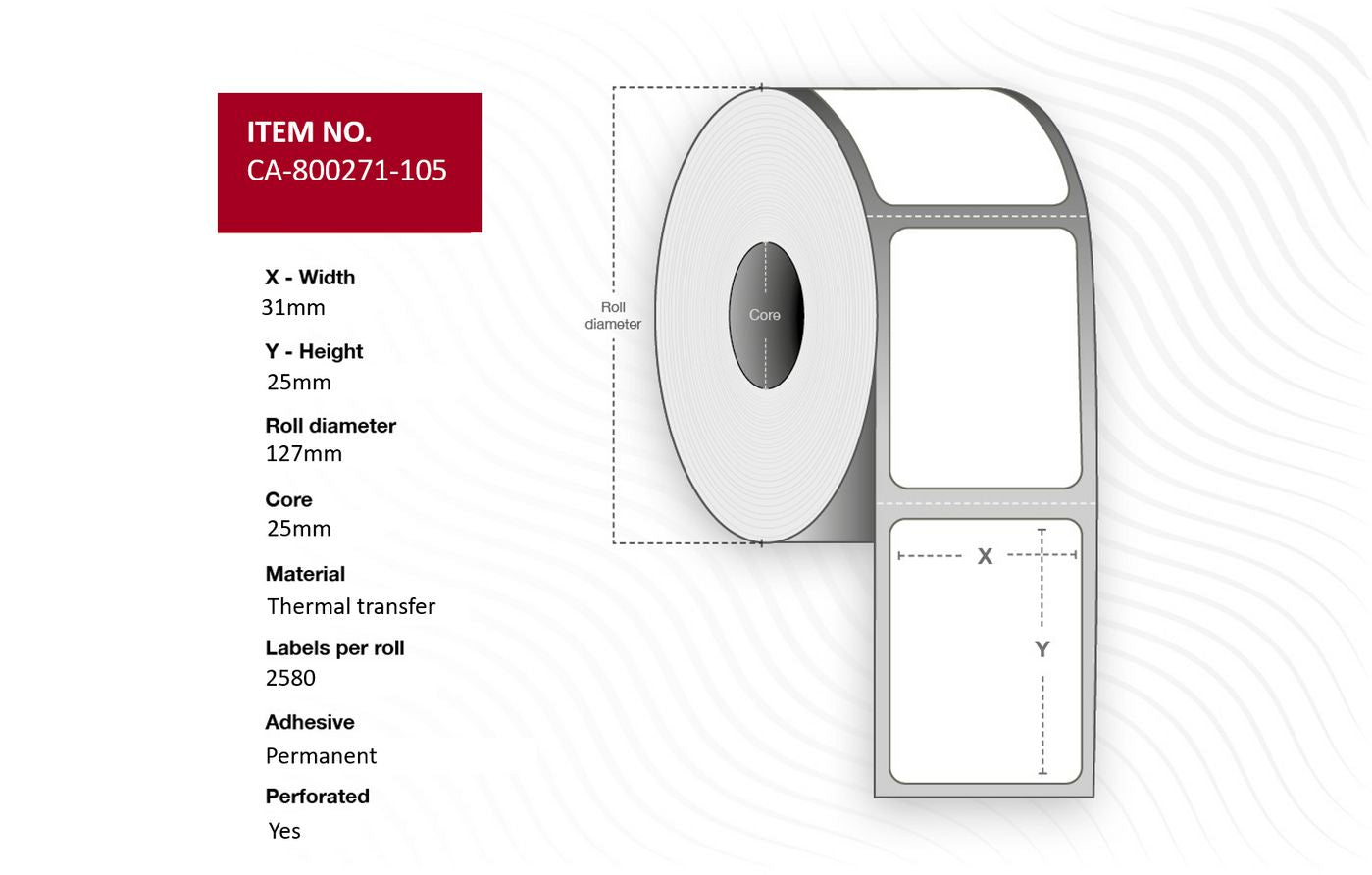Capture Druckeretikett – 31 × 25 mm, Perforiert