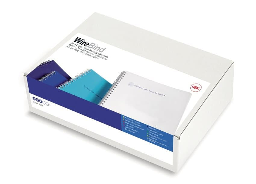 GBC Drahtbinderücken – für Format A4 – Ø 9,5 mm, silber, Draht – 100 Stk.
