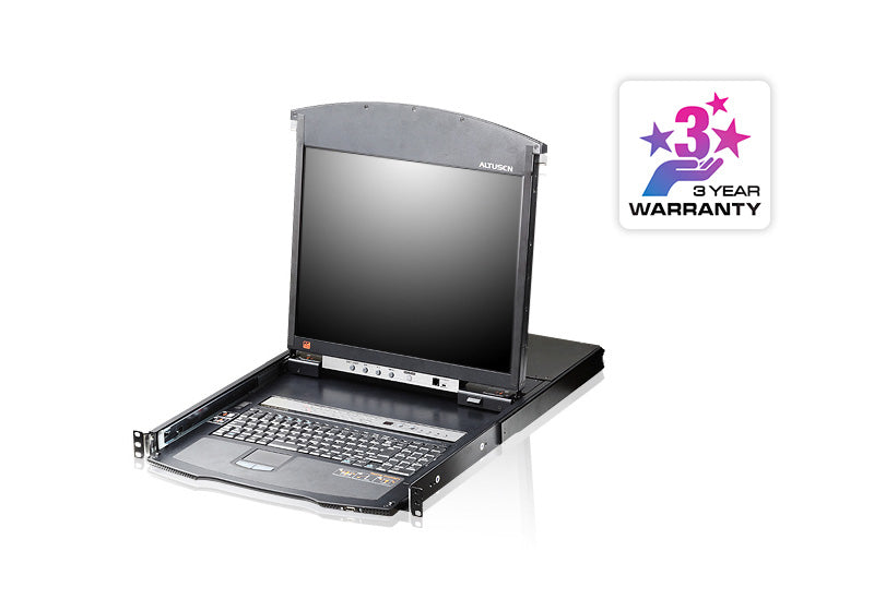 ATEN KL1508AiM – 8-Port VGA KVM-over-IP Switch, 17" LCD – 1920 × 1200, Rack 1U
